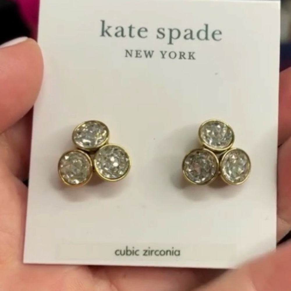 KATE SPADE Reflecting pool clear earring studs NWT